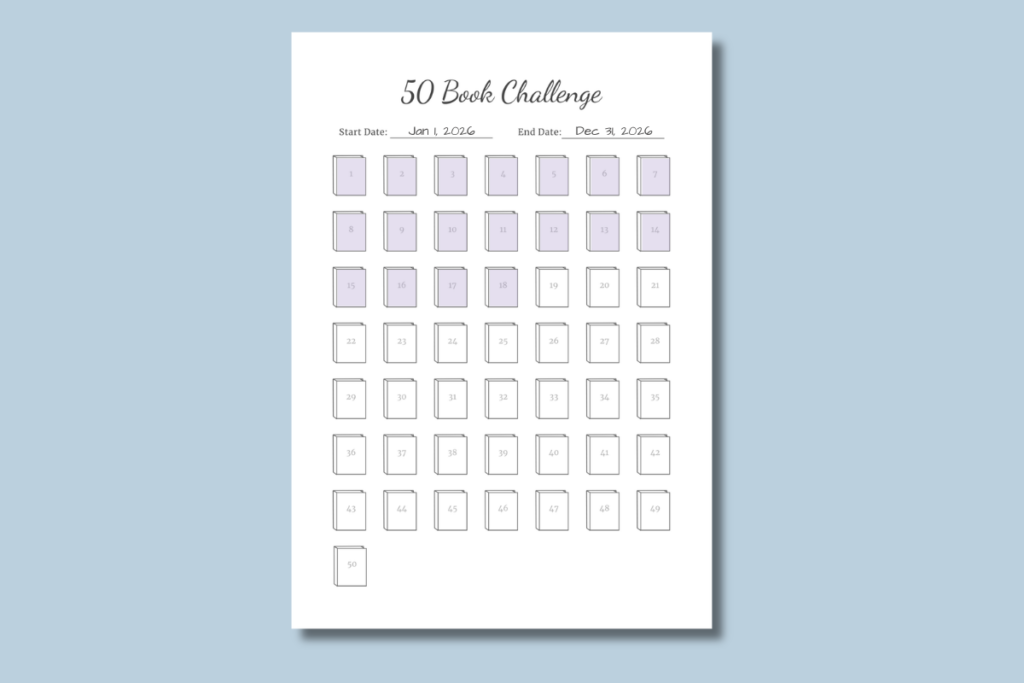 Book Challenge Template Printable book challenge template.