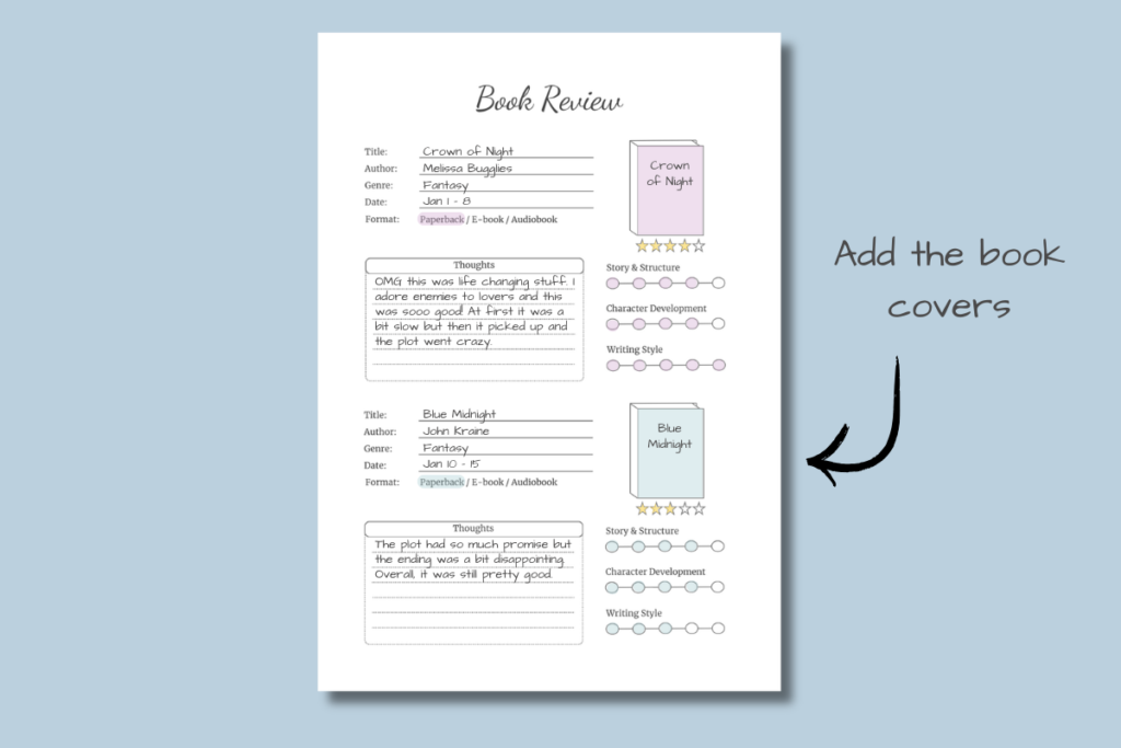 Long Book Review Template Printable long book review template.