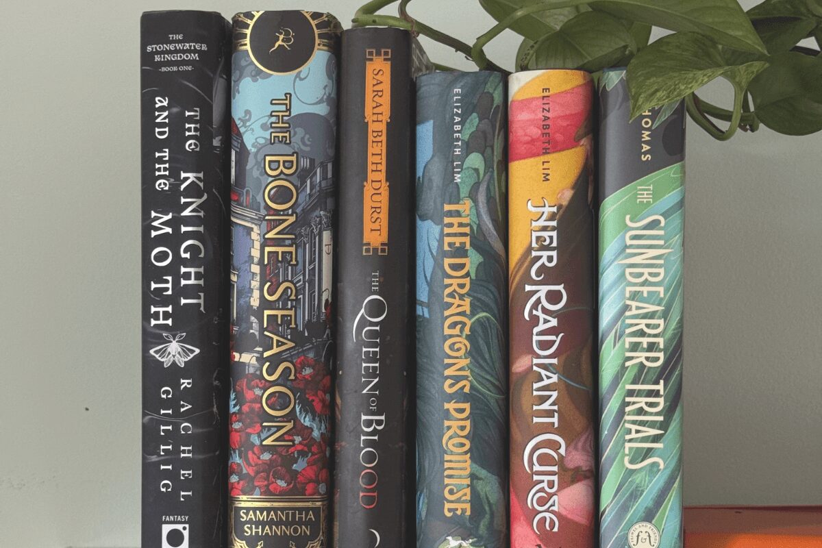 Books on a floating bookshelf