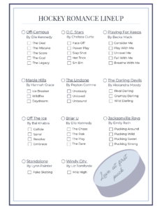 Hockey Romance Checklist Letter